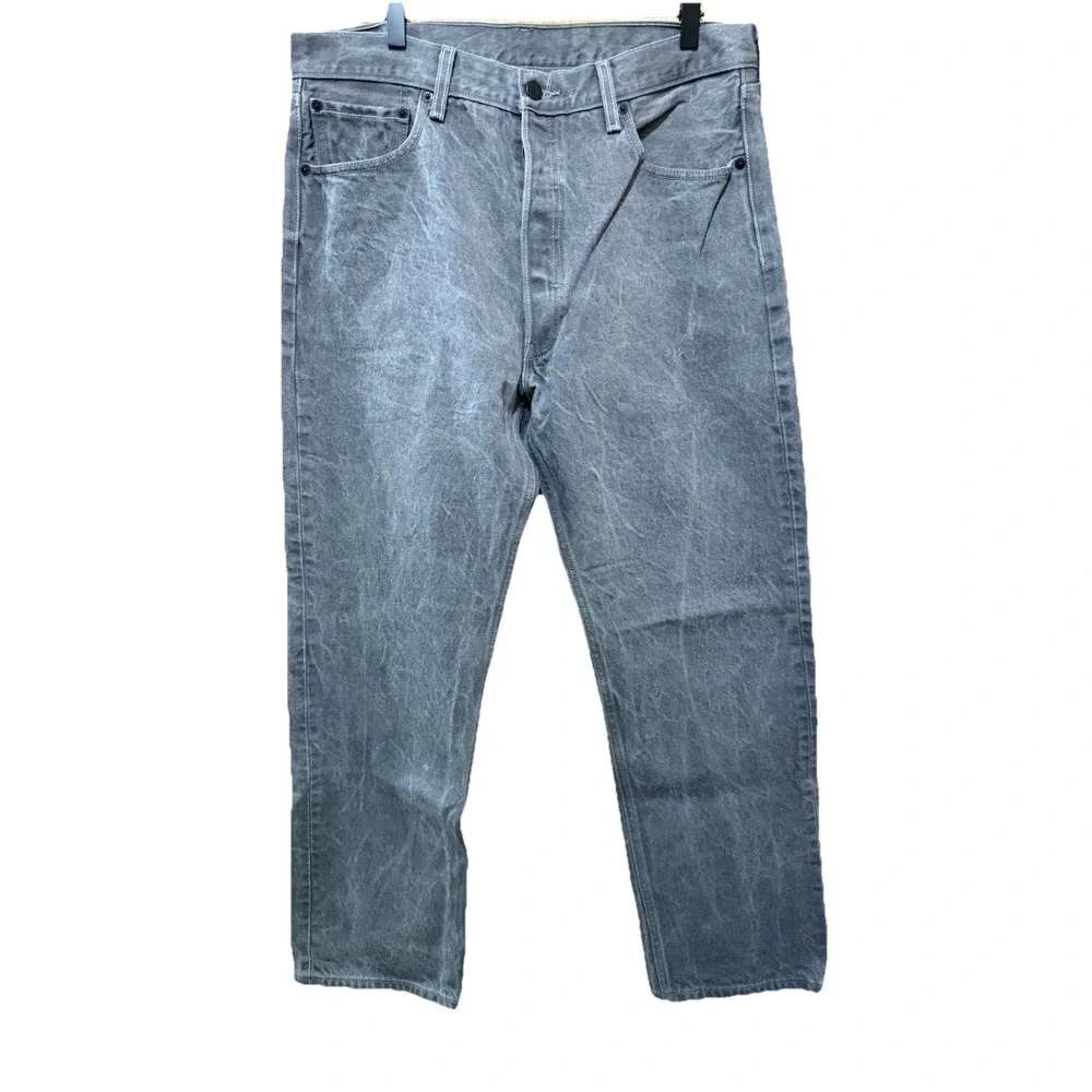 Levi's 501 Straight Leg Button Fly Gray Denim Jeans Men Size 36x32‎